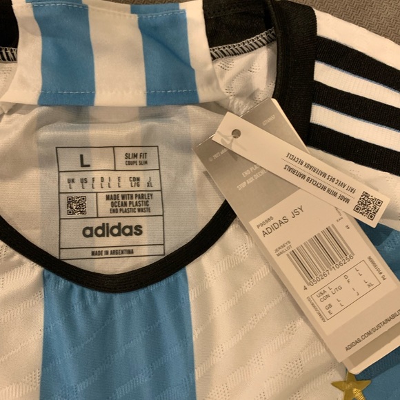 Adidas Argentina Home White/ Light Aqua Jersey - Picture 3 of 8